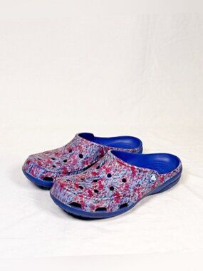 Crocs Freesail Womens Purple Pink Watercolor Clogs~6~